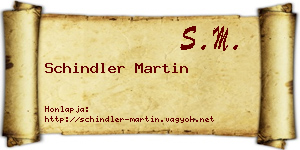 Schindler Martin névjegykártya